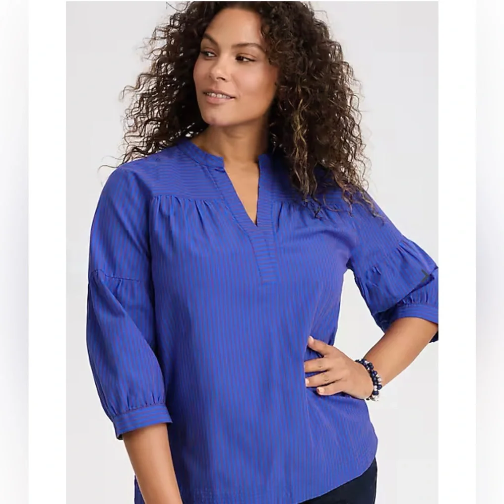 J. Jill Shirred Popover Sz Small LN - Picture 8 of 8